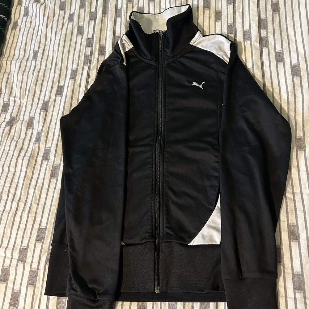 Puma Black and White Zip-Up Jacket